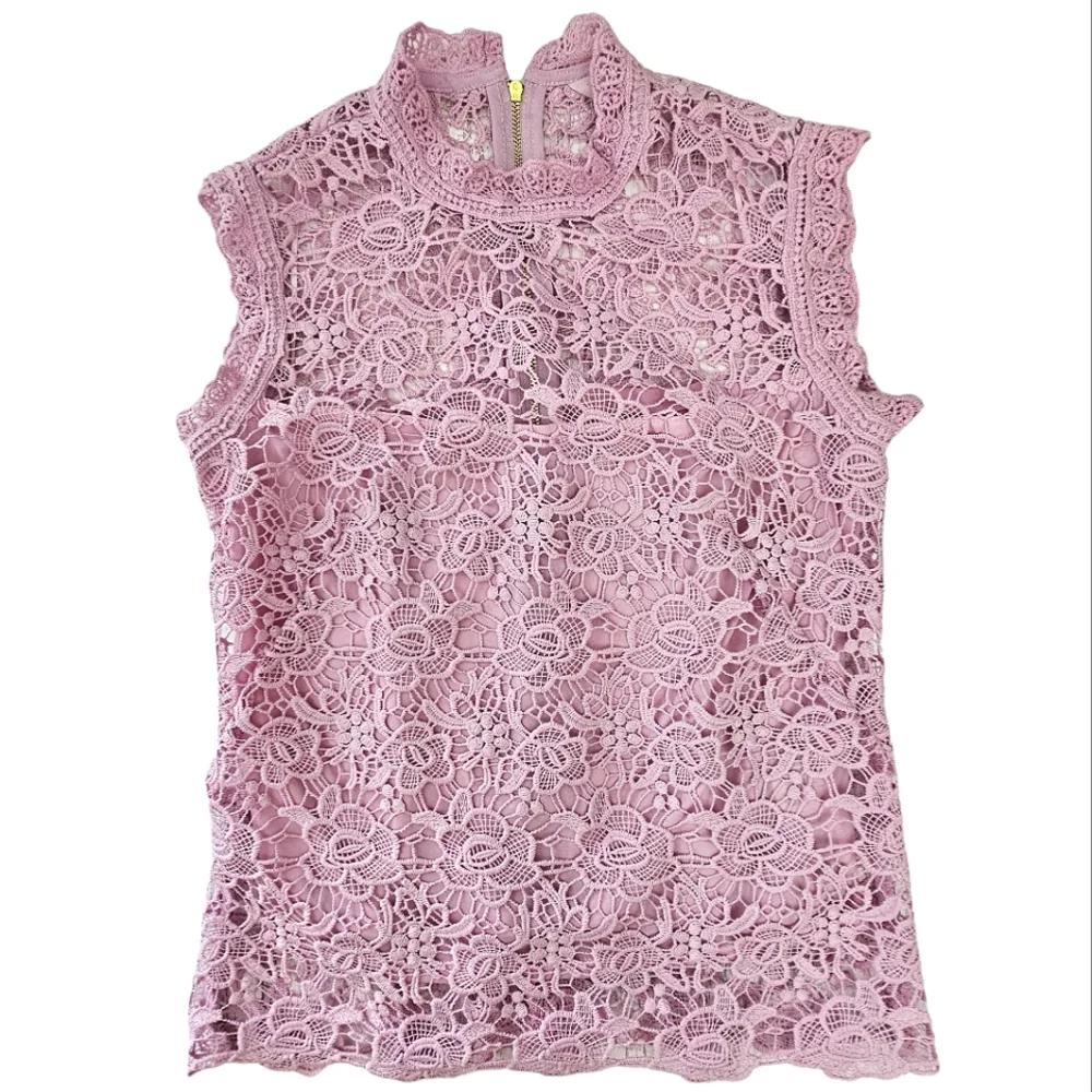 Nwot Nanette Lepore Lavender Lace Lined Sleeveless Top